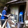 Starting the huge project of clearing out the room with the collapsed roof.