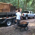 Loading up and heading "up top" to install the benches.