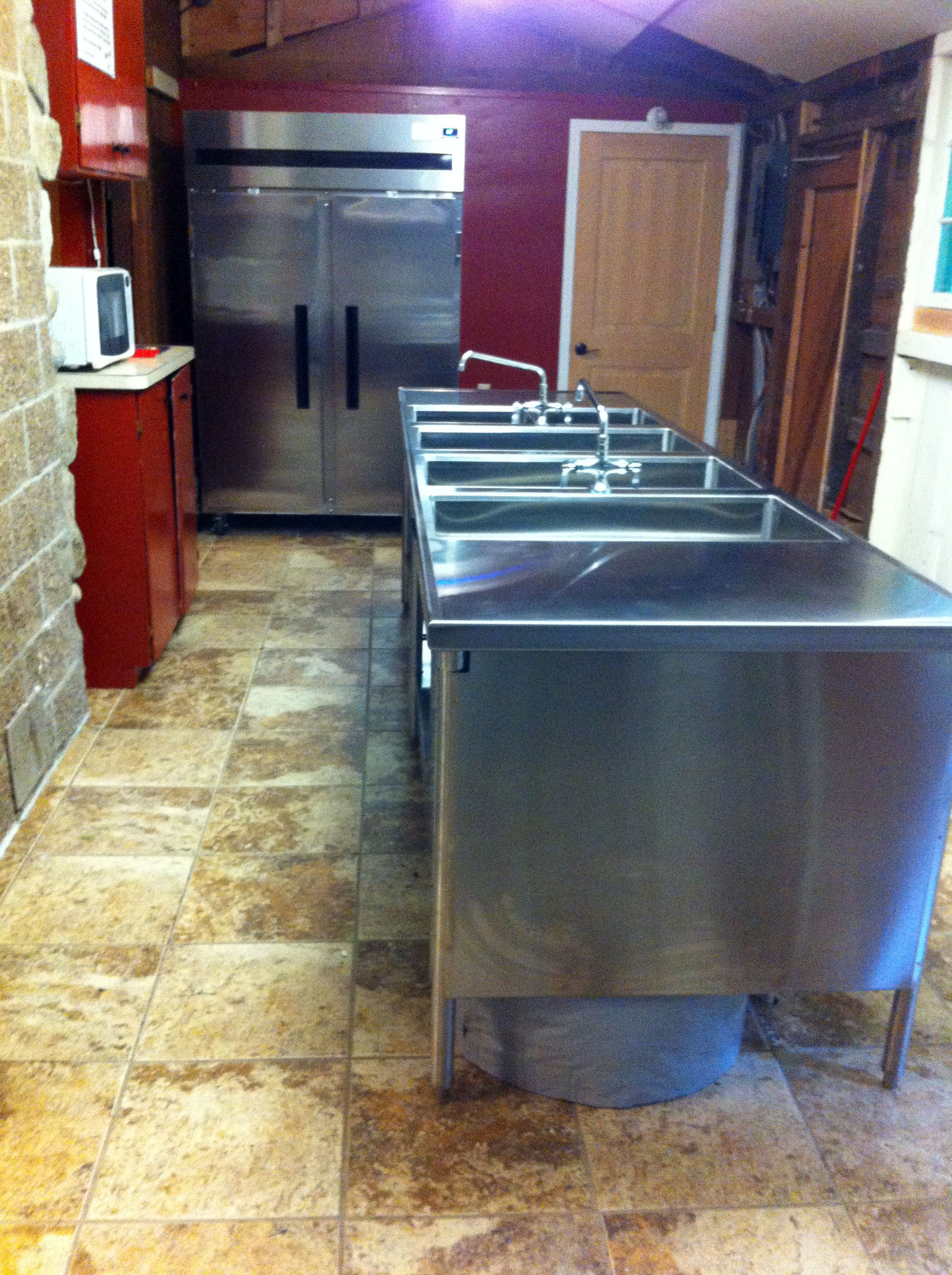 Kitchen Stainless Steel Sink Island Refrigerator